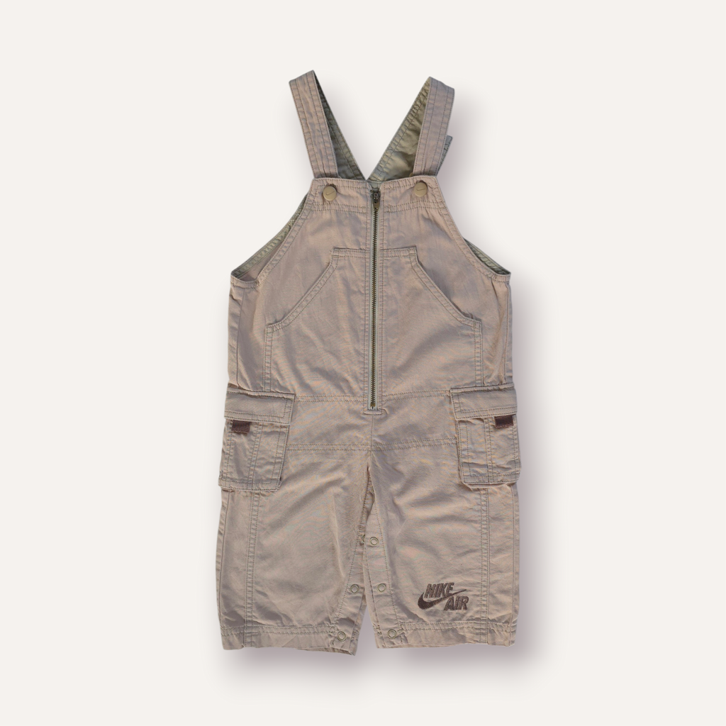 Y2K Nike Cream Overalls w Chocolate Brown Detailing (2T)
