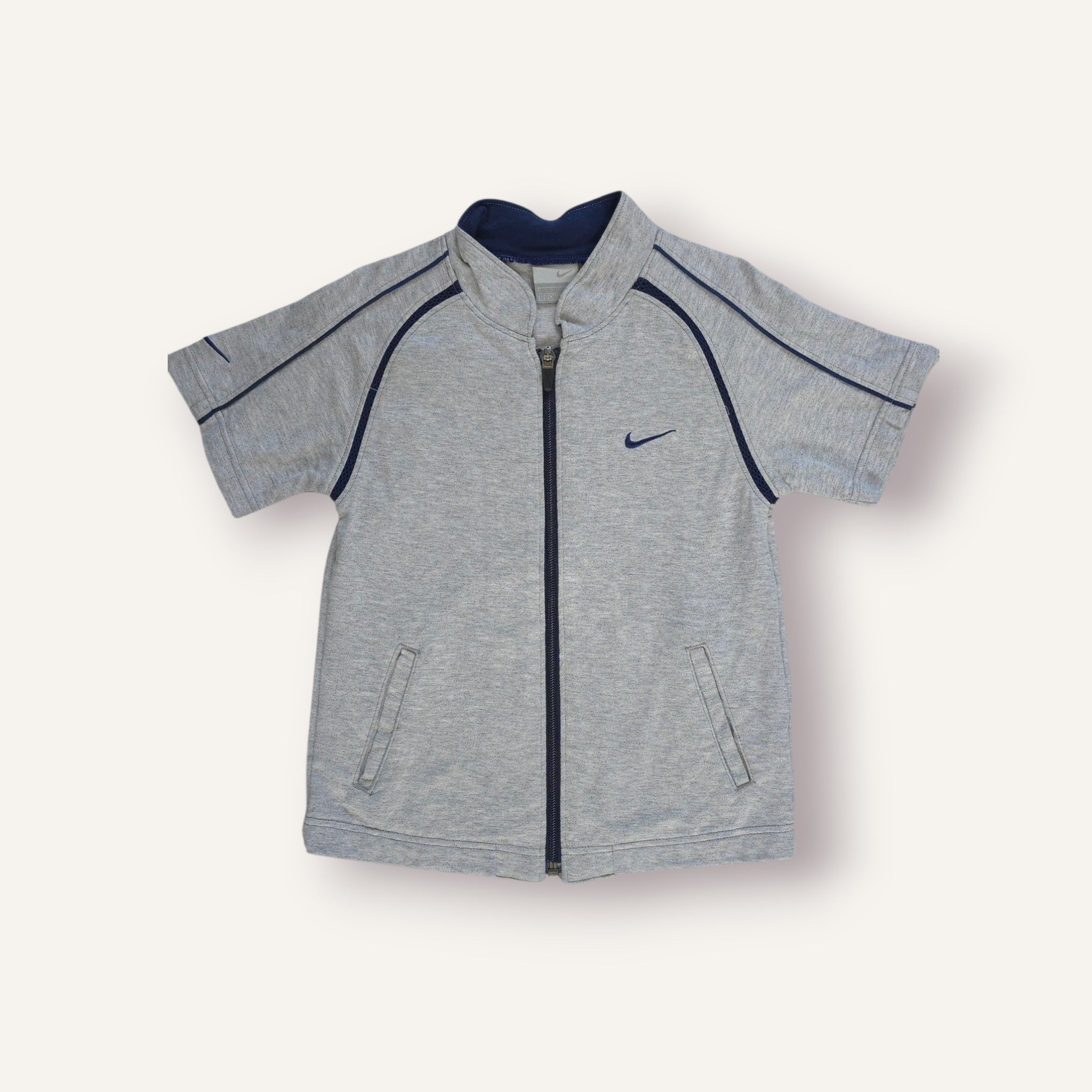 Y2K Grey and Navy Nike Zippy Top (4T)