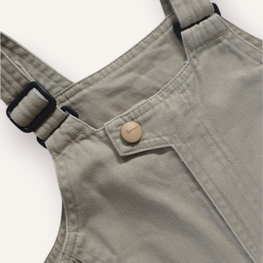 Y2K Beige and Red Nike Overalls (2T)