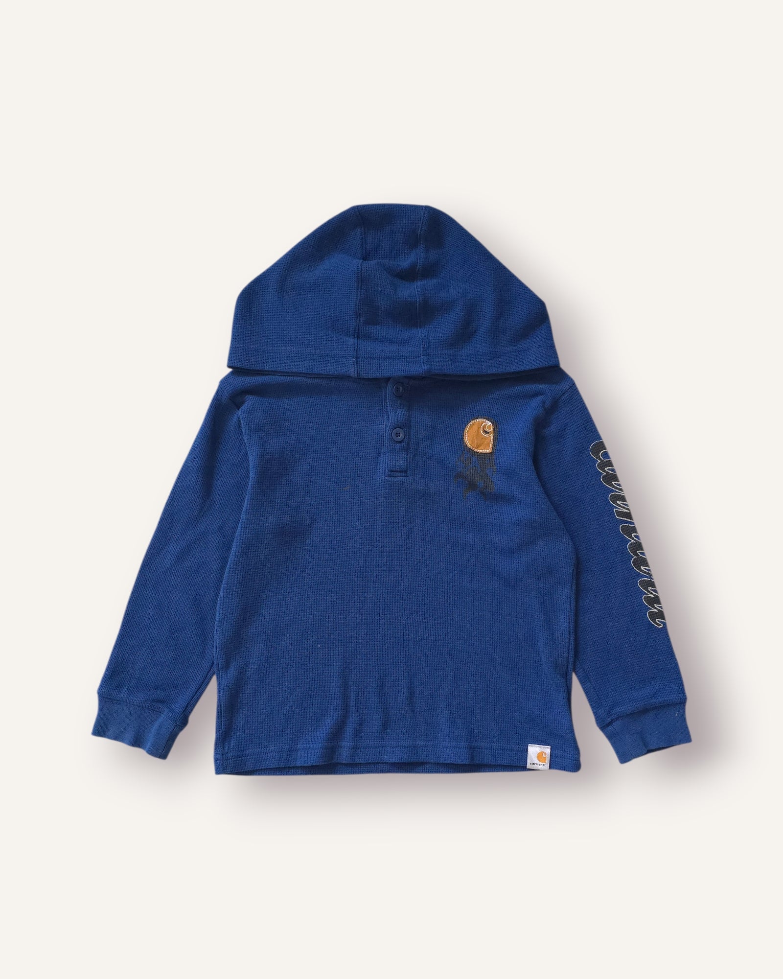 Carhartt Navy Y2K Style Waffle Hoodie (5)